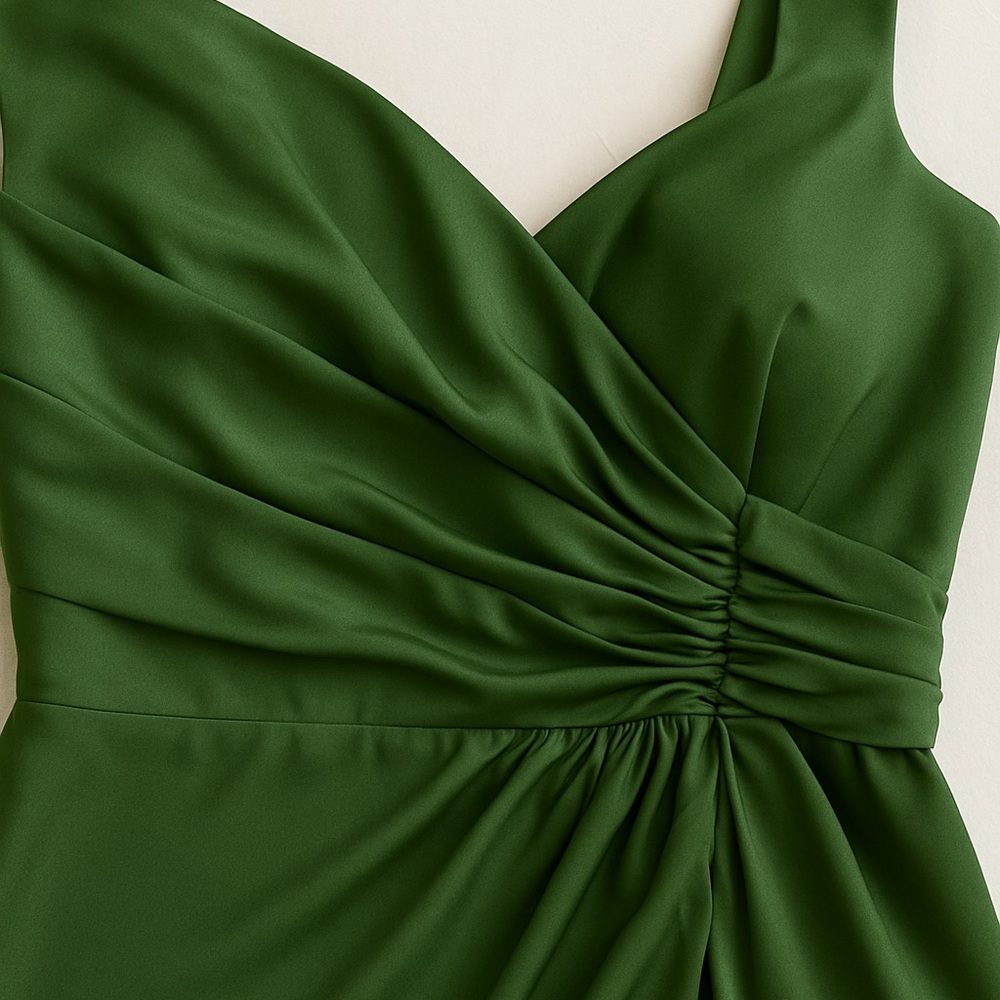 NWT Galina Signature Forest Green Satin Gown Size 14 - Picture 3 of 6